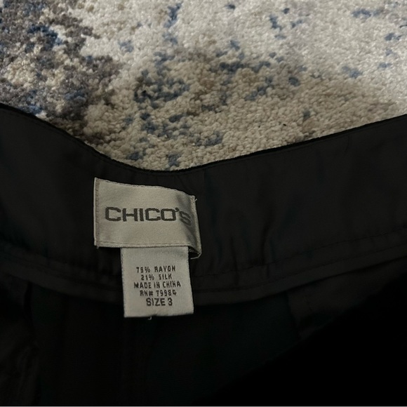 Chicos Black Velour Silk Blend Dress Pants Size 16 - Picture 7 of 11